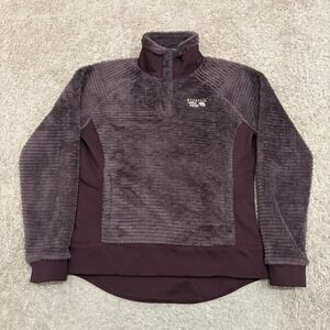 Mountain Hardwear Fleece Pullover Woman's Small Burgundy Snap Sweater